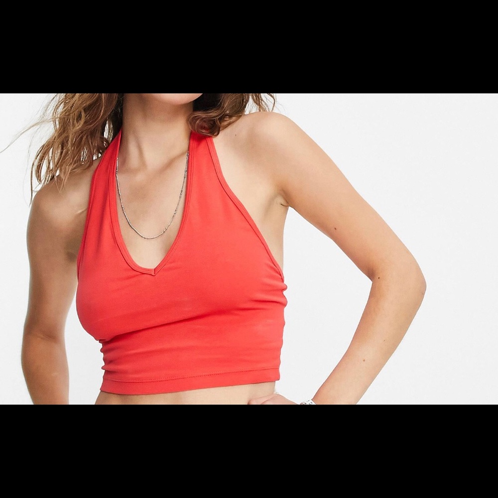 halter top in red